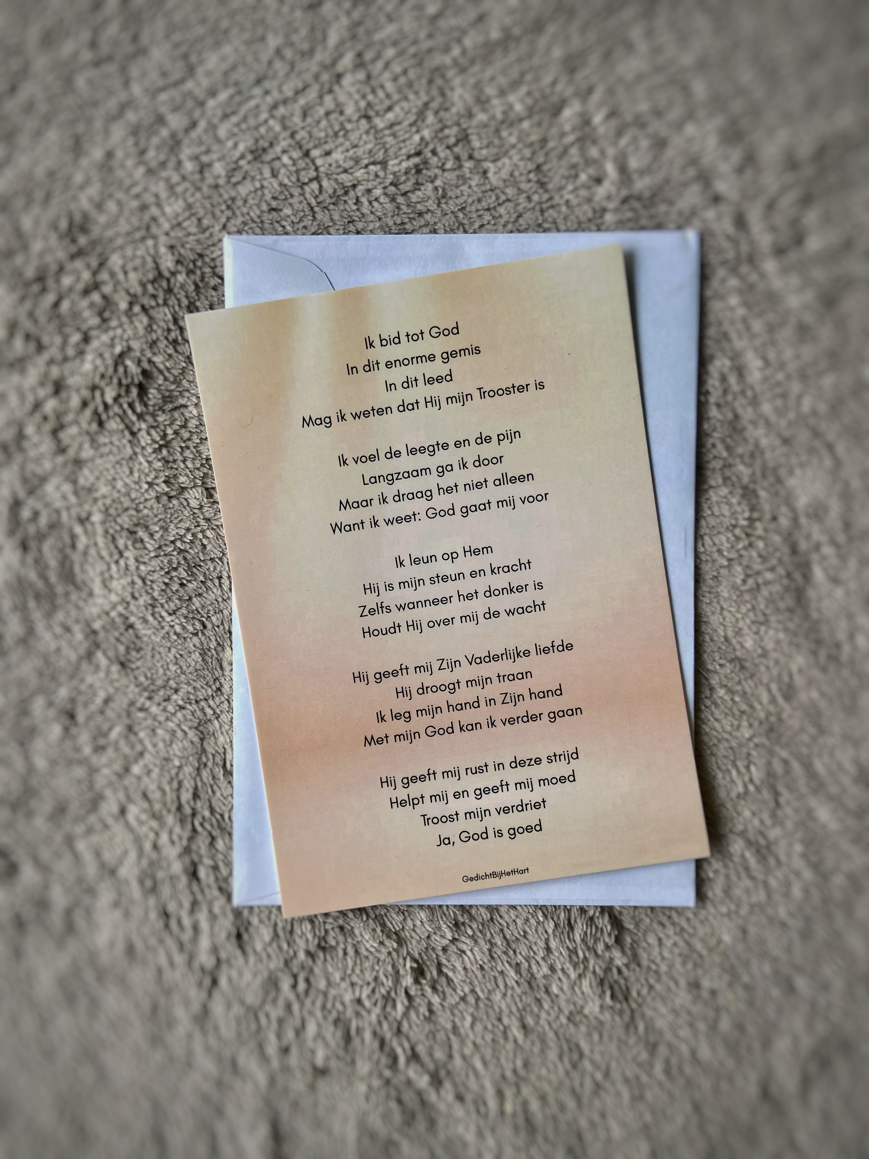 Ik bid tot God - condoleancekaart